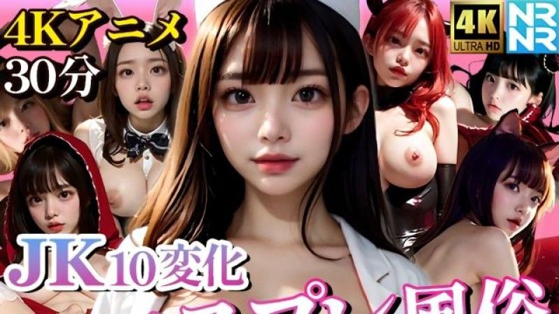 [ぬるぬるアニメ] JK10変化コスプレ風俗 おもてなし！中出し濃密セックス